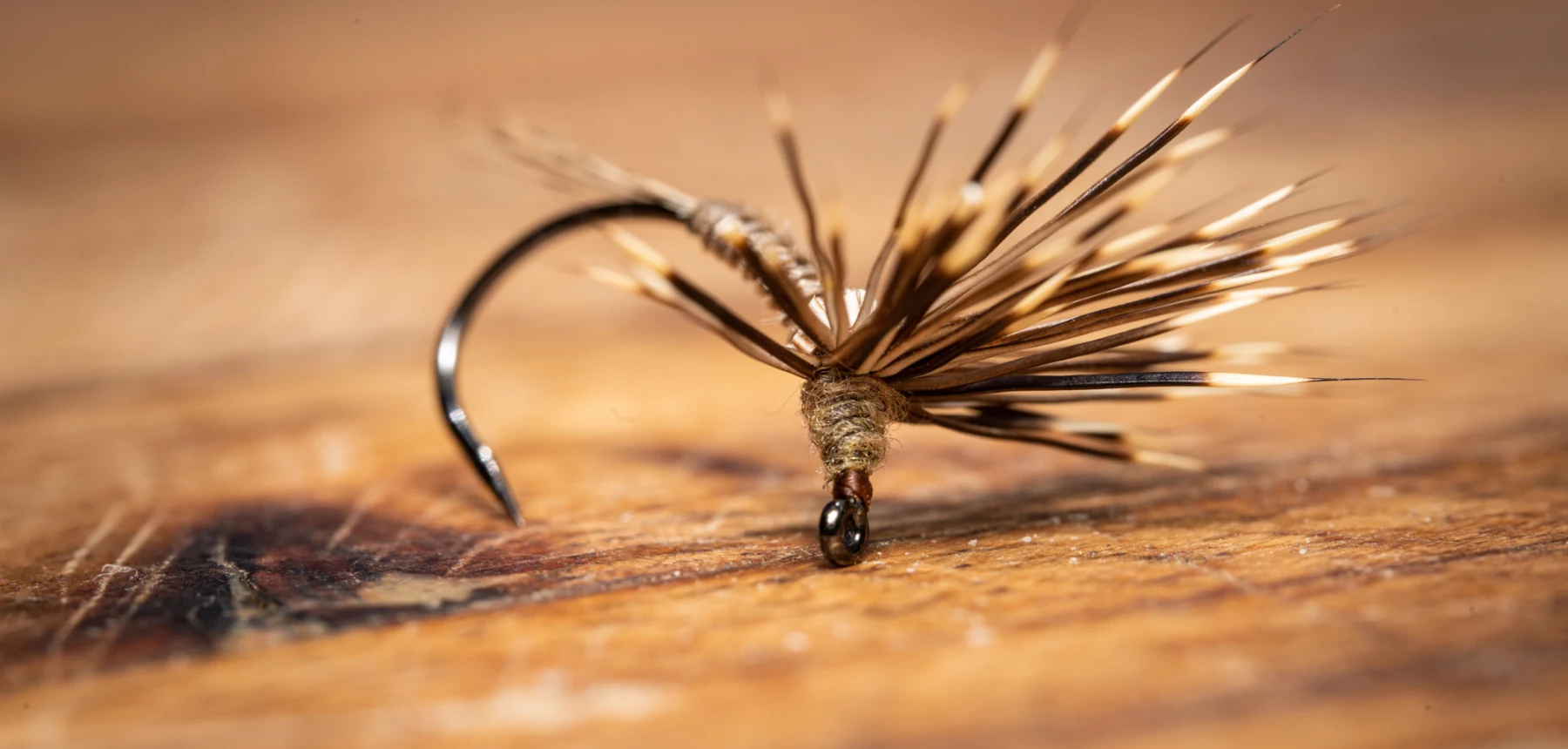 Macro close-up of artificial fly used for African river fishing safari