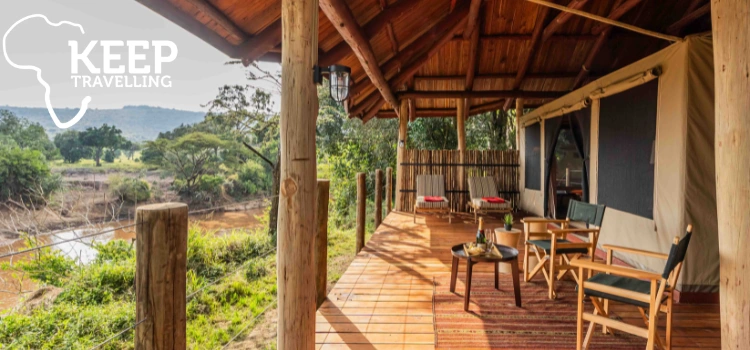 Riverfront deck at Royal Mara Safari Lodge in Kenya