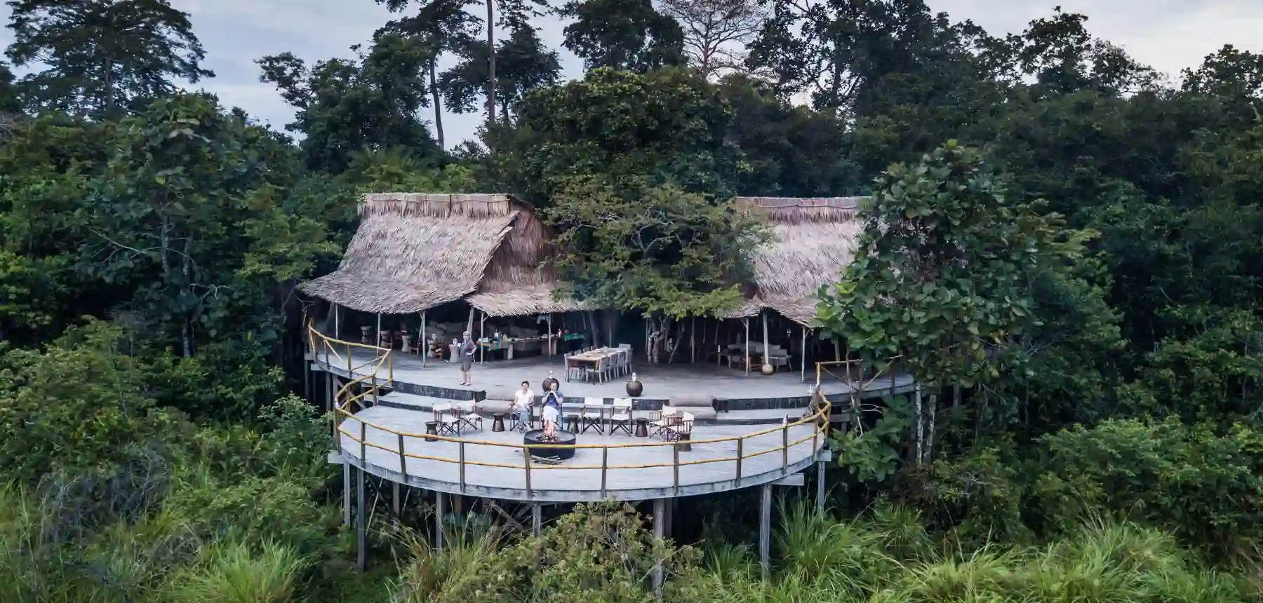 Republic of Congo safari lodge surrounded by rainforest in Odzala-Kokoua National Park